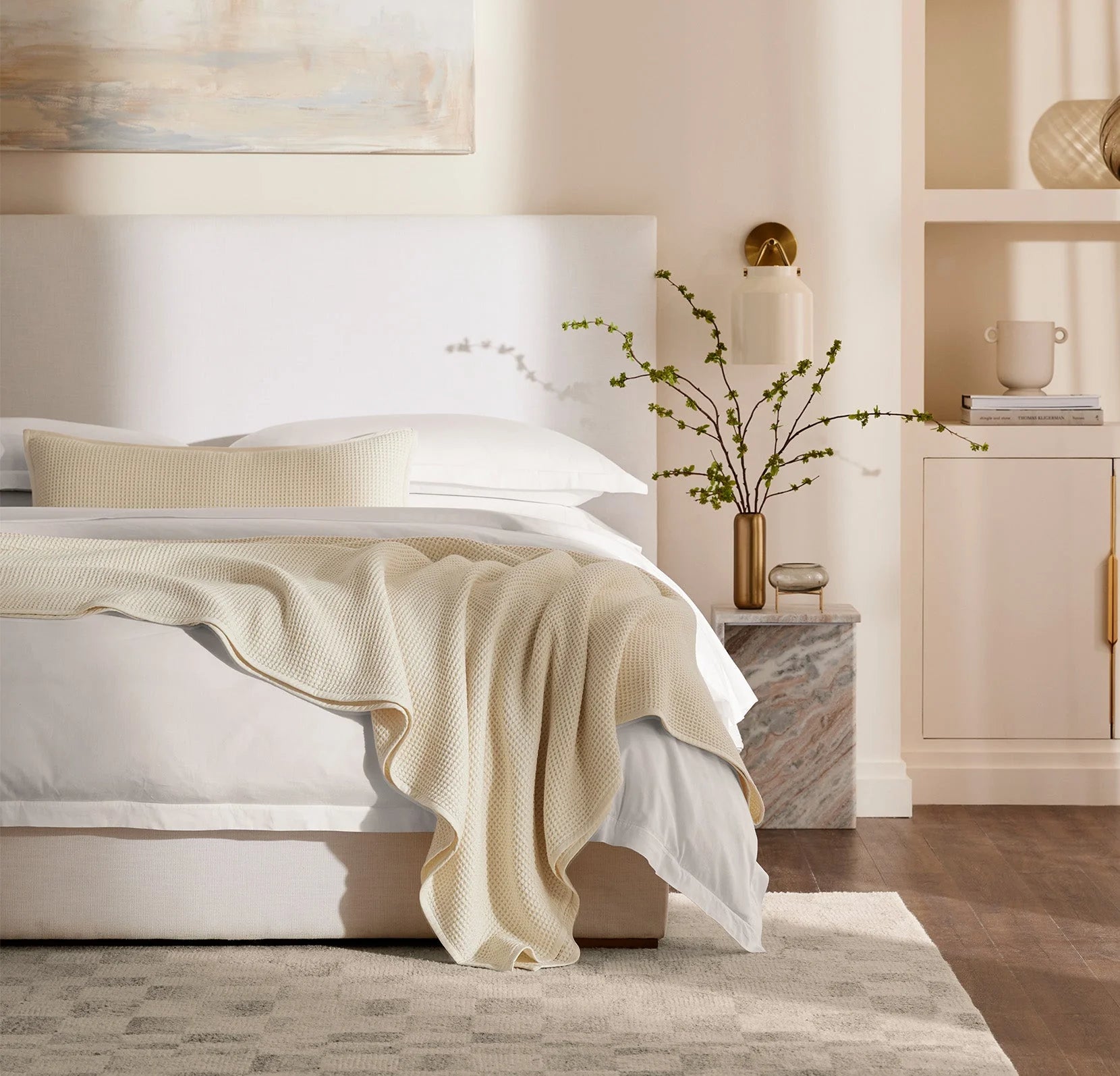 Beige Waffle Blanket