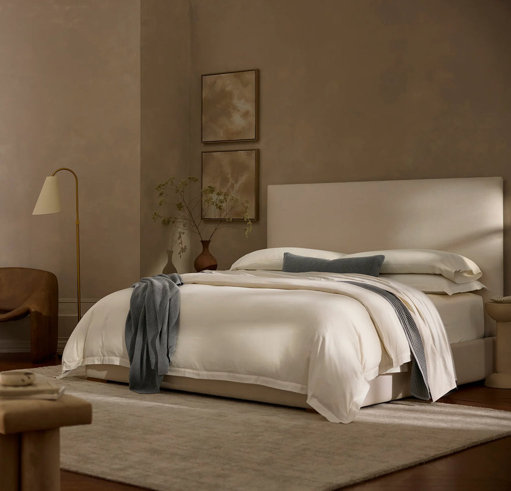 Cotton Percale Beige Sheet Set