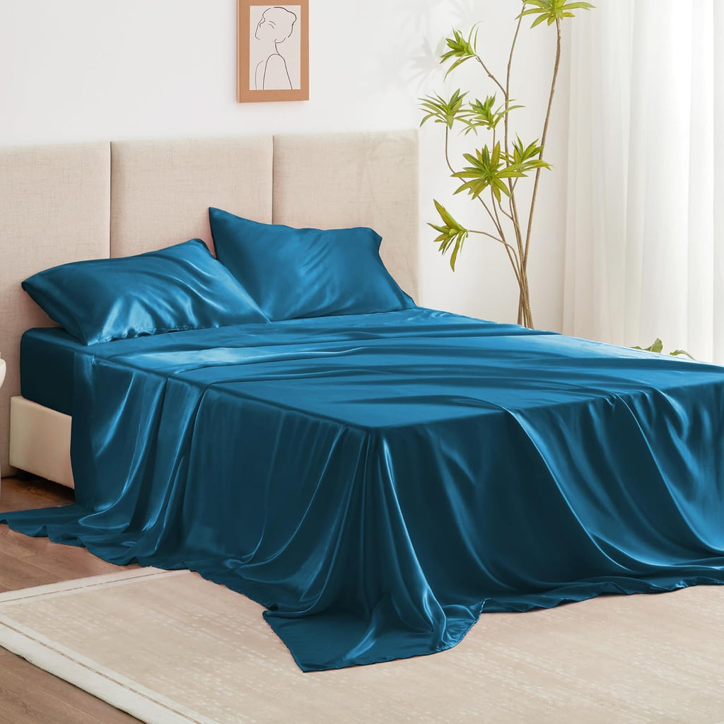 Teal Luxury Satin Sheet Set