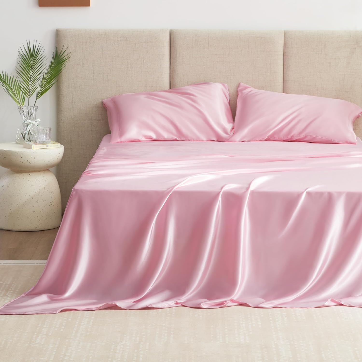 Pink Luxury Satin Sheet Set