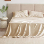 Beige Luxury Satin Sheet Set