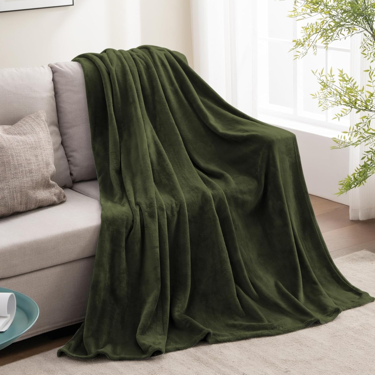Olive Green Fleece Blanket