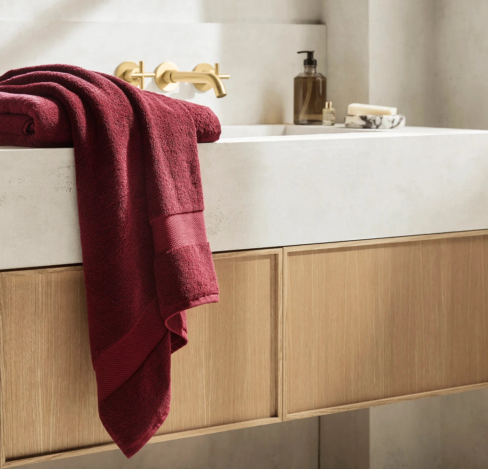 Pure Cotton Bath Towel Burgandy