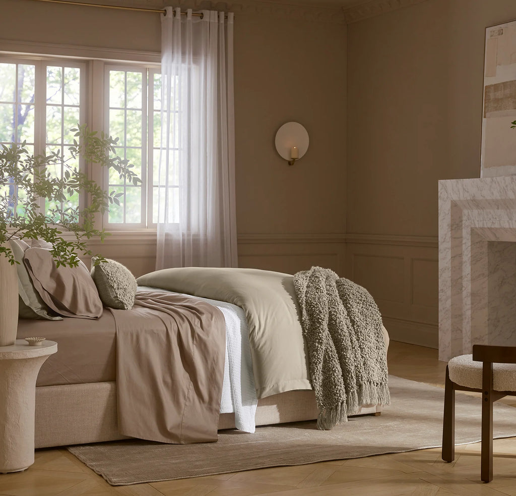 Cotton Percale Walnut Sheet Set